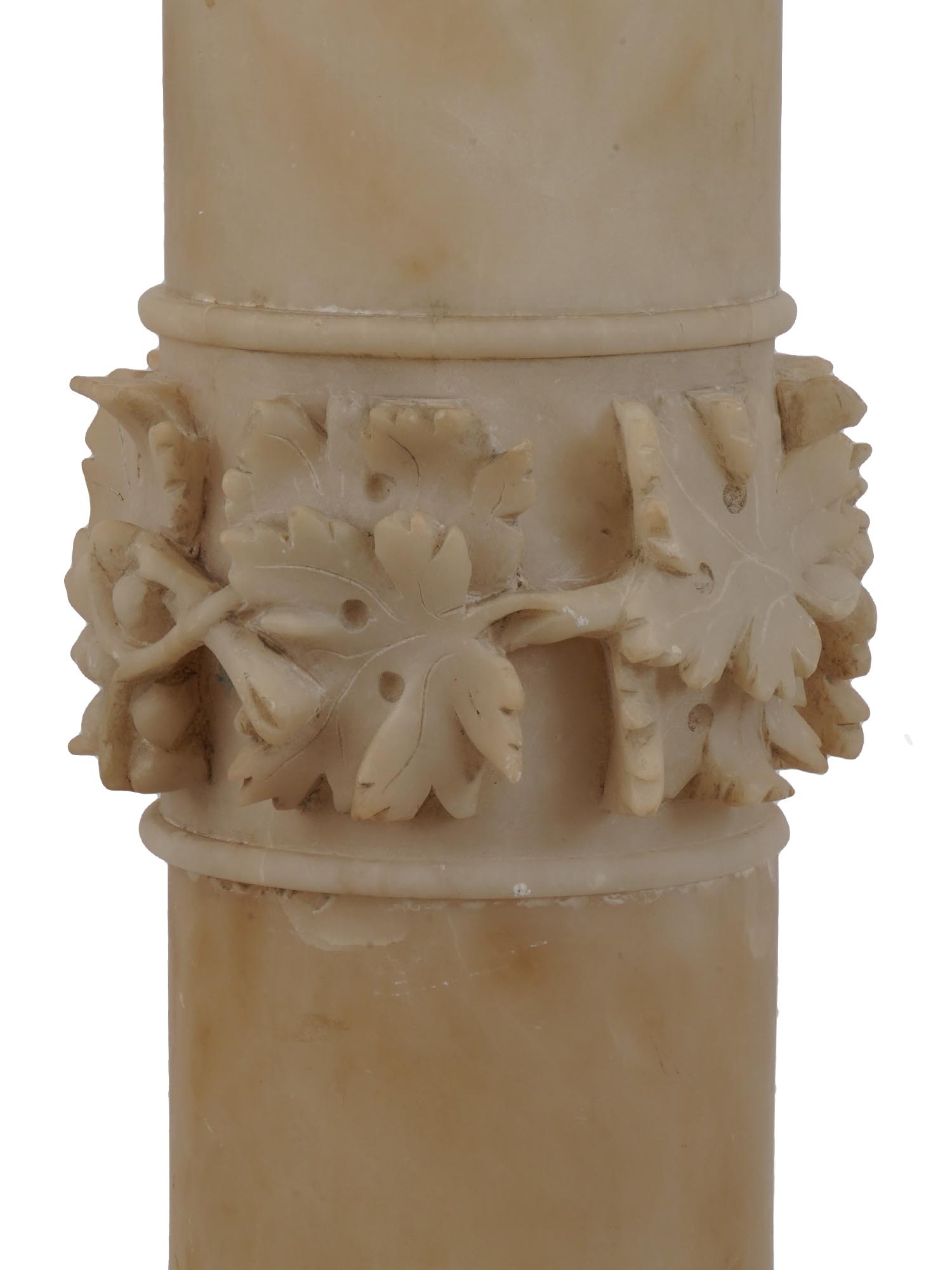 ANTIQUE ITALIAN ALABASTER PEDESTAL COLUMN PIC-3